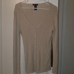 BCBGMAXAZRIA Metallic Gold Cardigan